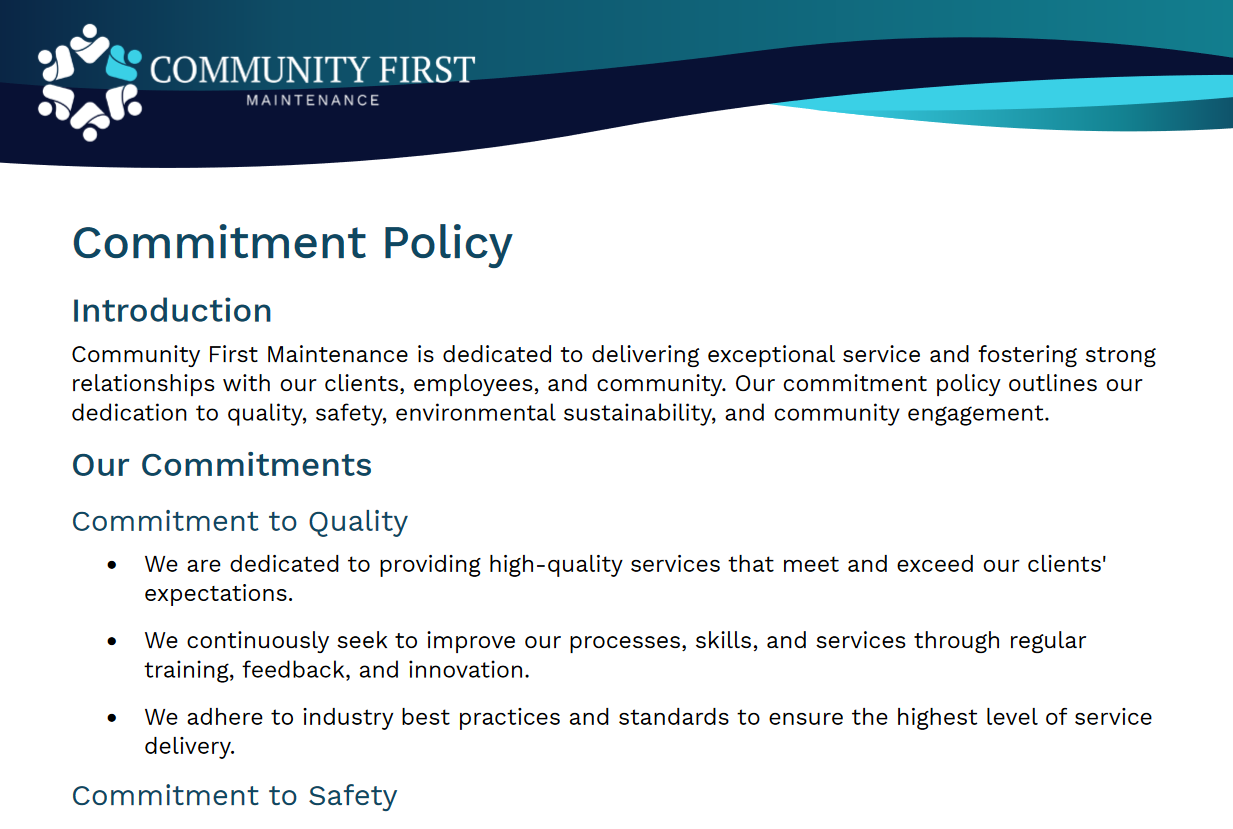 Commitment Policy